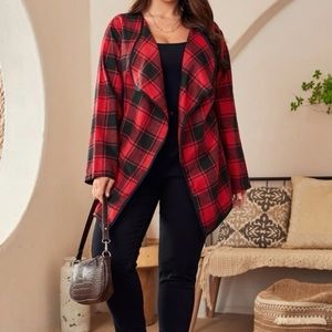 Shein Plaid print open jacket
